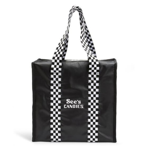 Sees Candy Other - See’s Candy Black Soft Sided Reusable Cooler Zippered Tote Bag/Handle‎ NEW